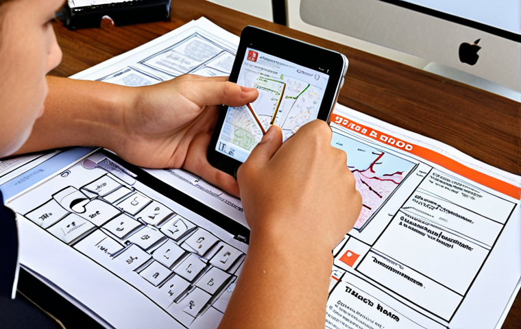 **
> Focused student intensely studying real estate materials with custom-made mind maps and summaries spread across a desk, highlighting key concepts. Pomodoro timer visible in the corner of the screen.
**