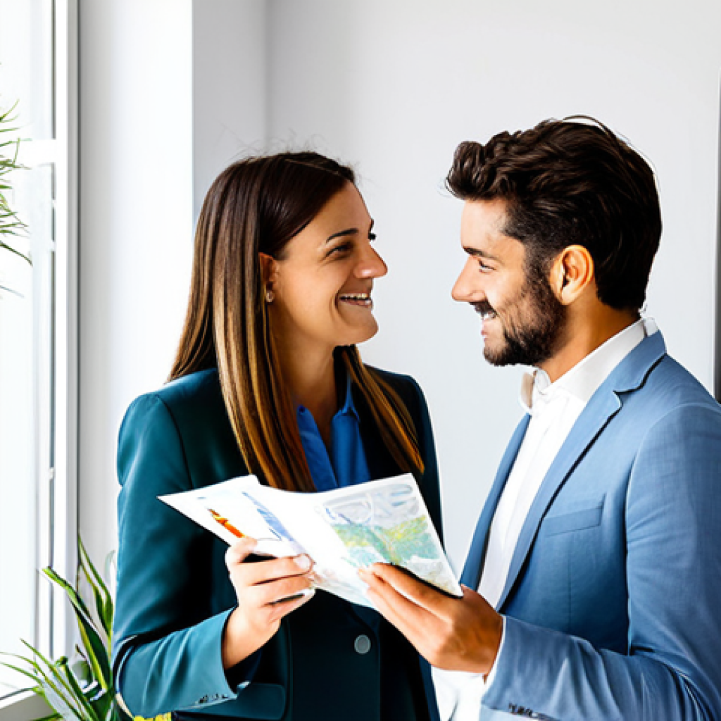 공인중개사 시험일 체크 방법 - Modern Real Estate Office**
"A bright and airy modern real estate office in Madrid, Spain. A friend...