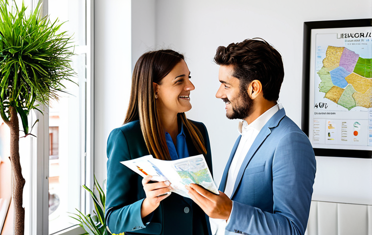 공인중개사 시험일 체크 방법 - Modern Real Estate Office**
"A bright and airy modern real estate office in Madrid, Spain. A friend...