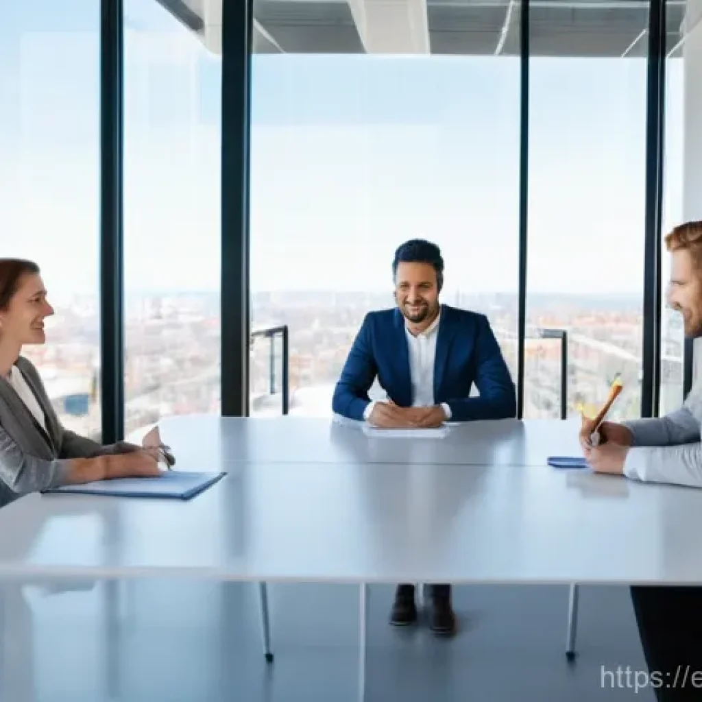 공인중개사 부동산 임대차 계약 실무 - **Digital Contract Signing in a Modern Office:** A diverse group of three professionals, comprising ...