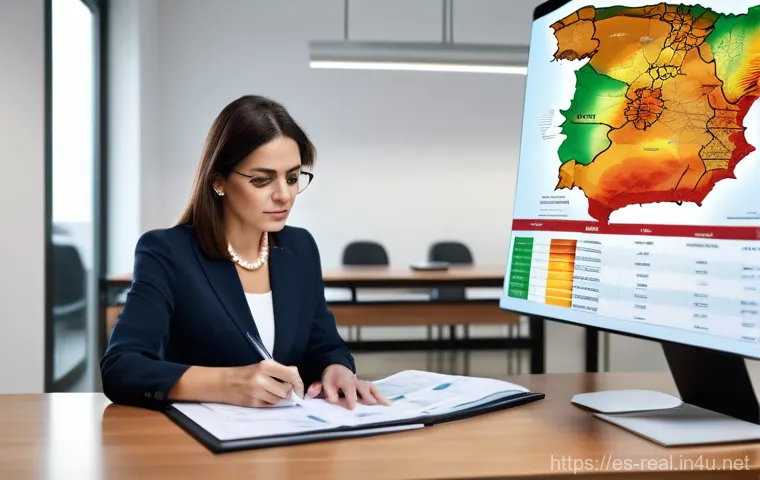 공인중개사와 지역 부동산 정책 변화 연구 - **Prompt:** A futuristic, high-tech real estate office in a bustling Spanish city. A male real estat...