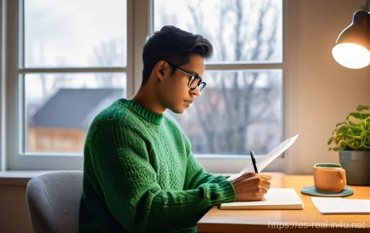 공인중개사 시험 대비 모의고사 시험지 공유 - **Prompt:** A young adult, of diverse ethnicity, is deeply focused on studying for a real estate age...