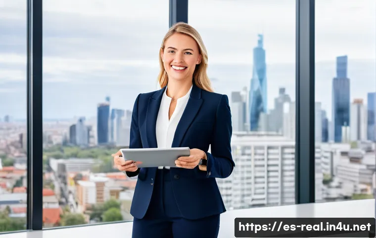 공인중개사 시험 대비 모바일 앱 추천 - **Prompt 1: Efficient CRM and Property Management**
"A dynamic, professional female real estate ...