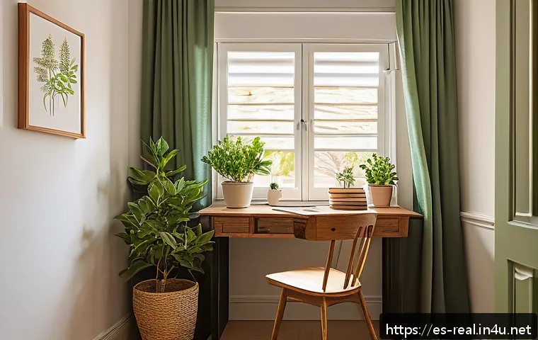 공인중개사 시험 준비와 최적의 학습 환경 - A cozy, well-lit study nook in a Spanish home featuring warm natural sunlight streaming through a wi...