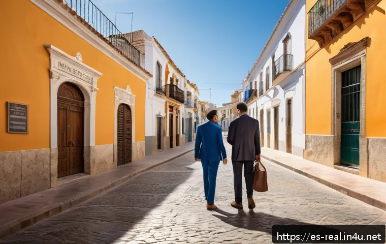공인중개사 자격증의 사회적 가치와 관련 사례 연구 - A certified real estate agent in a vibrant Spanish urban neighborhood, collaborating with local resi...