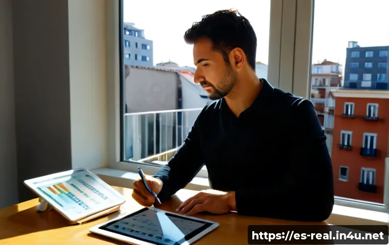 Home 13 공인중개사 자격증과 부동산 시장 분석 기술 - Photorealistic Spanish real estate professional in a bright modern office, reviewing residential pro...